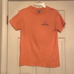 Peach colored Simply Southern short sleeve tshirt